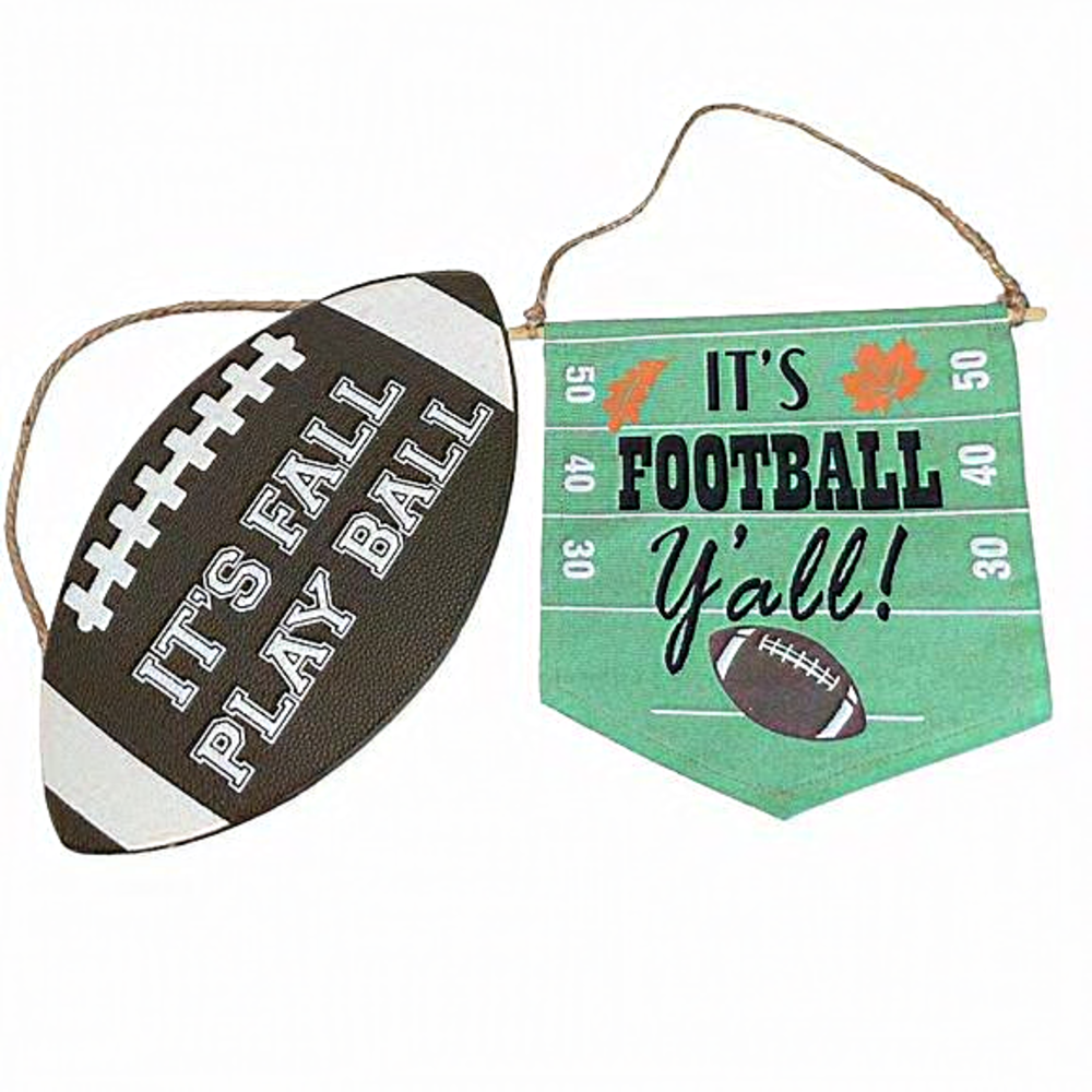 Football Wood Wall & Cloth banner Wall Decoration Home Autumn Fall Harvest decor